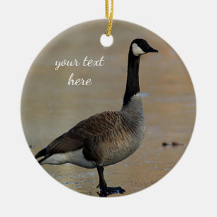 Canada goose ceramic ornament