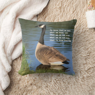 Canada Goose Confucius Knowledge Quote Throw Pillow