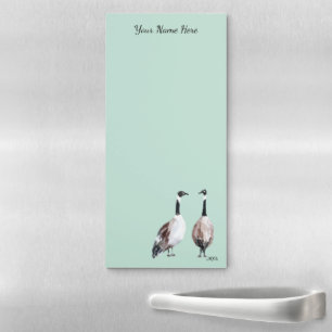 Canada Goose Couple Sage Green Magnetic Notepad