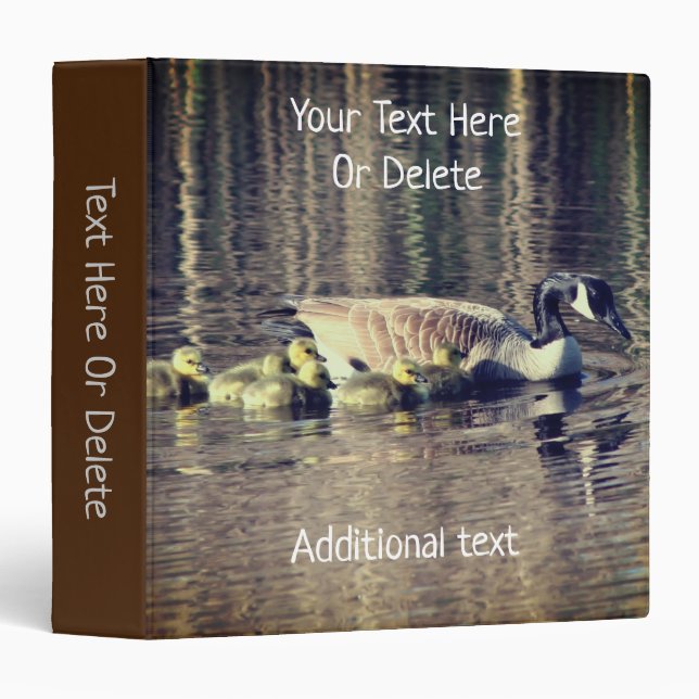 Canada Goose Family 4 Nature Personalized 3 Ring Binder (Front/Spine)