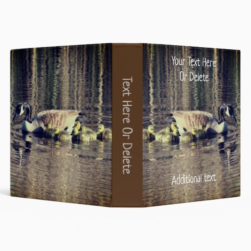 Canada Goose Family 4 Nature Personalized 3 Ring Binder