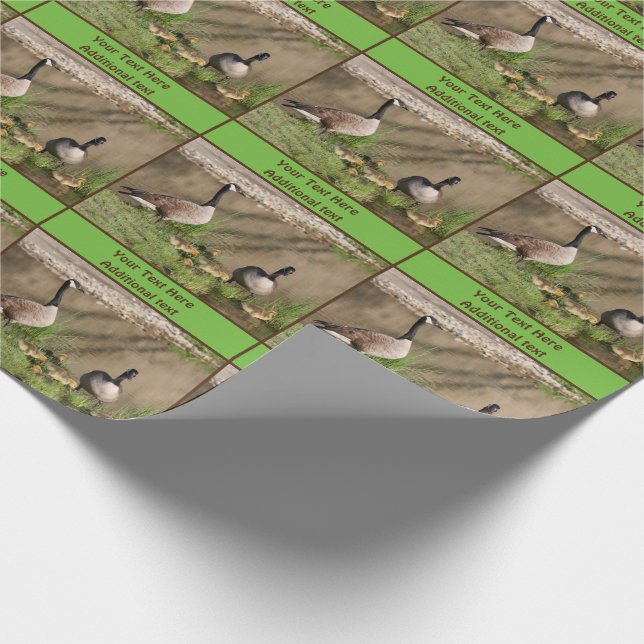 Canada Goose Family Animal Personalized Wrapping Paper (Corner)