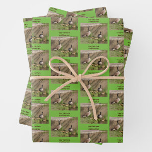 Canada Goose Family Animal Personalized Wrapping Paper Sheets