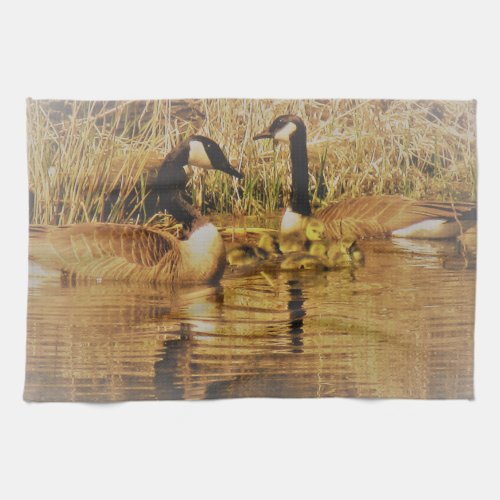 Canada Goose Family Cute Babies Geese Goslings Kitchen Towel