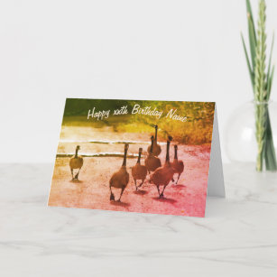 Canada Goose Family Personalized Birthday  Card