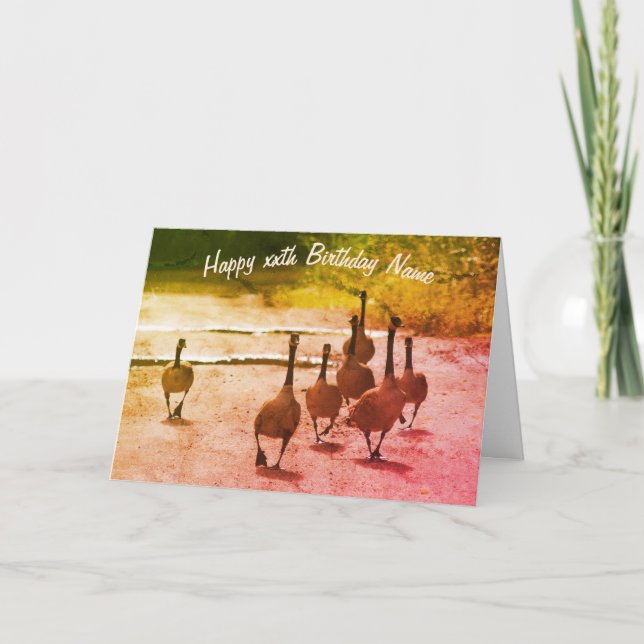 Canada Goose Family Personalized Birthday  Card (Front)