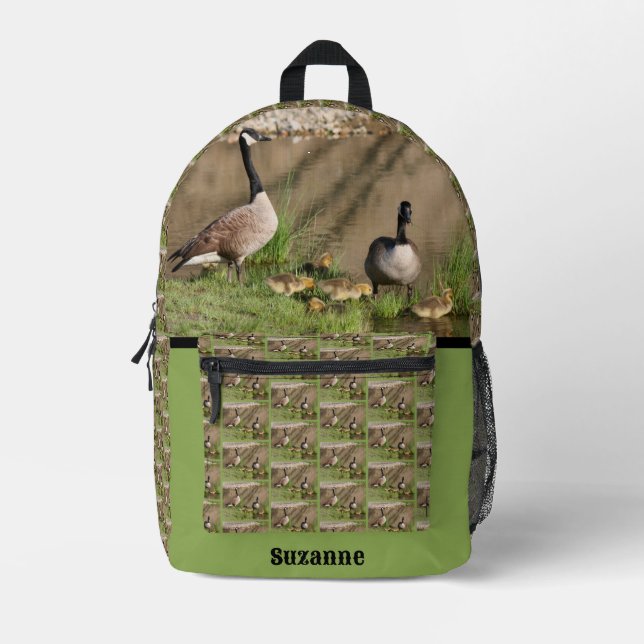 Canada Goose Family Personalized Printed Backpack (Front)