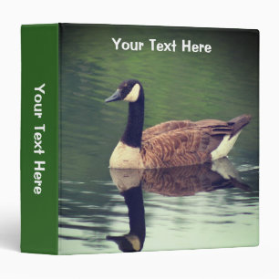 Canada Goose In Pond Nature Personalized 3 Ring Binder