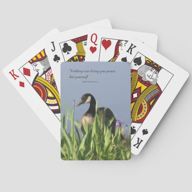 Canada Goose Inner Peace Inspirational Quote  Poker Cards (Back)