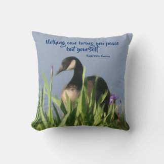 Canada Goose Inner Peace Inspirational Quote Throw Pillow