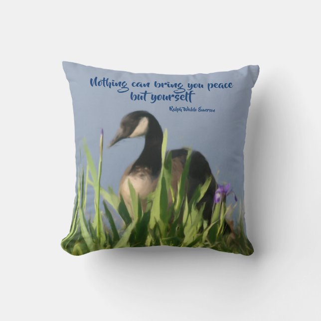 Canada Goose Inner Peace Inspirational Quote  Throw Pillow (Front)