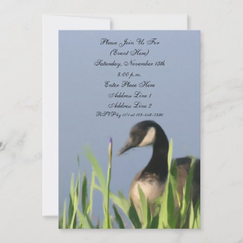 Canada Goose Iris Art Animal Invitation