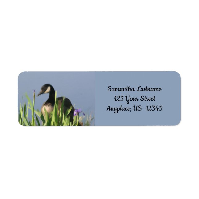 Canada Goose Irises Animal Art Address Label (Front)