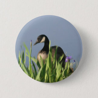 Canada Goose Irises Animal Art Button