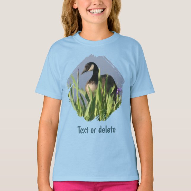 Canada Goose Irises Animal Art  T-Shirt (Front)