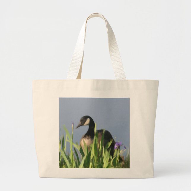 Canada Goose Irises Animal Art Tote Bag (Front)