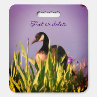 Canada Goose Irises Nature Art Personalized Seat Cushion