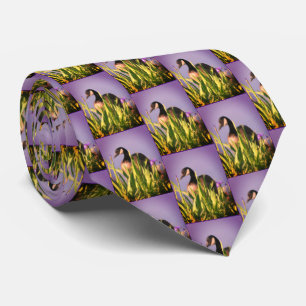 Canada Goose Irises Nature Art Purple Neck Tie
