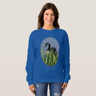 Canada Goose Irises Nature Painting Personalized Sweatshirt