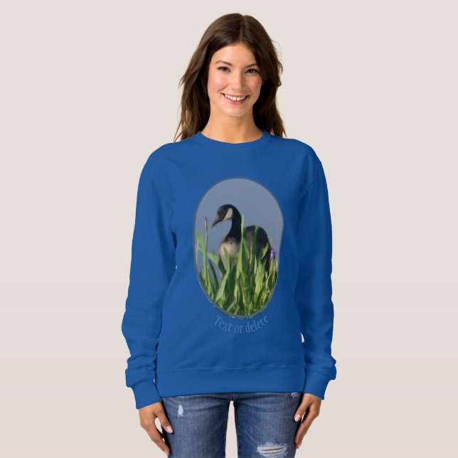 Canada Goose Irises Nature Painting Personalized Sweatshirt (Front Full)