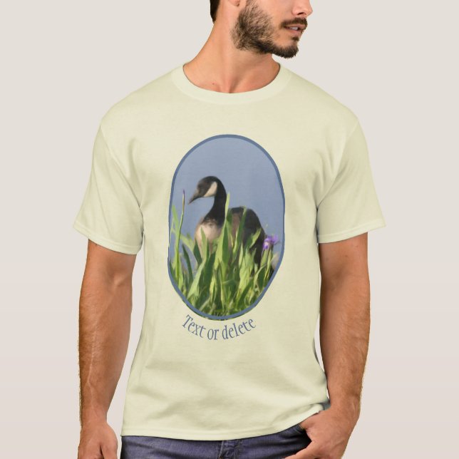 Canada Goose Irises Nature Painting Personalized T-Shirt (Front)