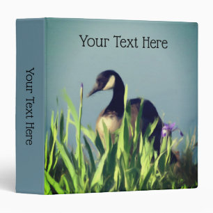 Canada Goose Irises Painting Animal Personalized 3 Ring Binder