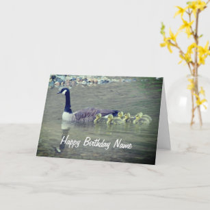 Canada Goose Mom Babies Personalized Birthday  Card