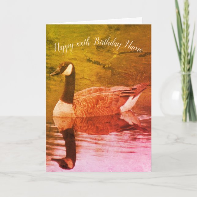 Canada Goose Nature Art Personalized Birthday  Card (Front)