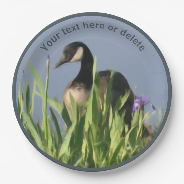Canada Goose Nature Art Personalized Party   Paper Plates (Front)