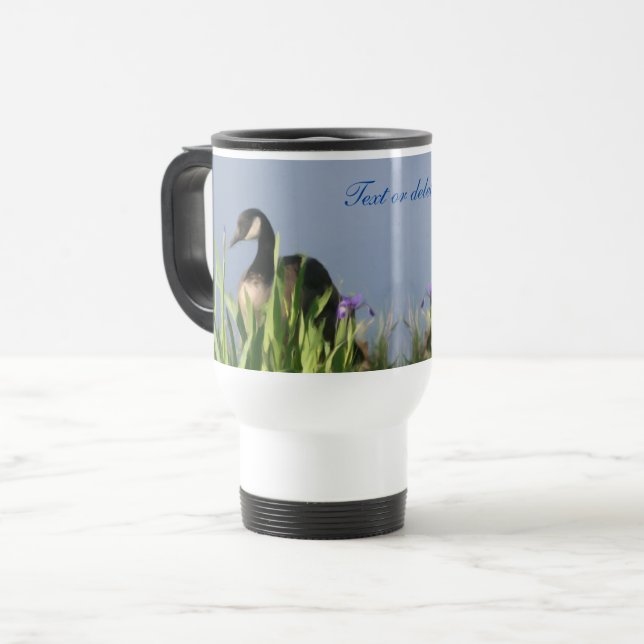 Canada Goose Nature Art Personalized Travel Mug (Front Left)