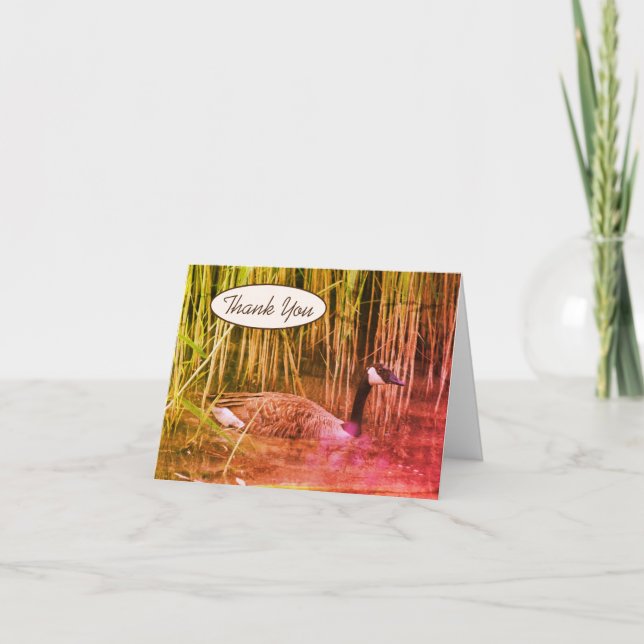 Canada Goose Nature Art Thank You Card (Front)