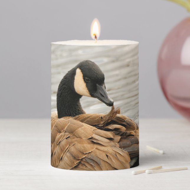 Canada Goose on the Lake Pillar Candle (In Situ)