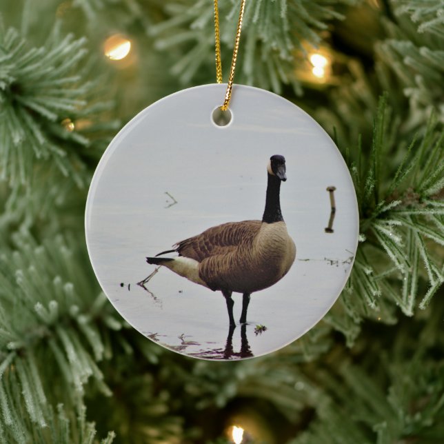 Canada Goose Photo Ceramic Ornament (Tree)
