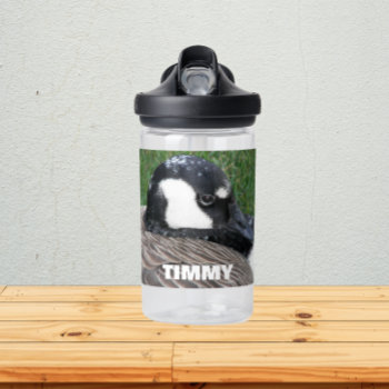 Canada Goose Photo With Child's Name Water Bottle by northwestphotos at Zazzle