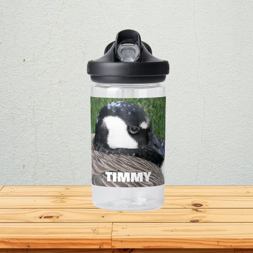 Canada Goose Photo with Childs Name Water Bottle