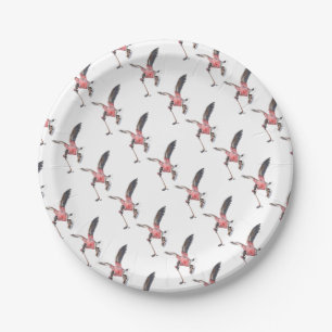 Canada Goose Playing Hockey Paper Plates