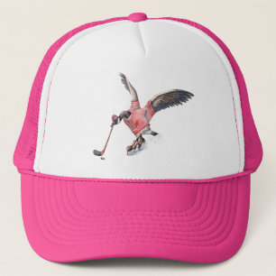 Canada Goose Playing Hockey Trucker Hat