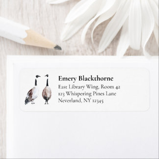 Canada Goose Vintage Hand-Drawn Bird Address Label