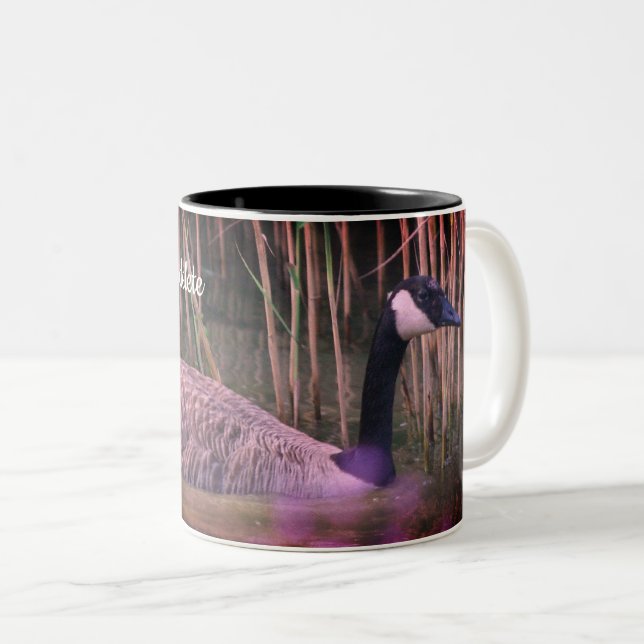 Canada Goose Wildlife Nature Personalized Two-Tone Coffee Mug (Front Right)