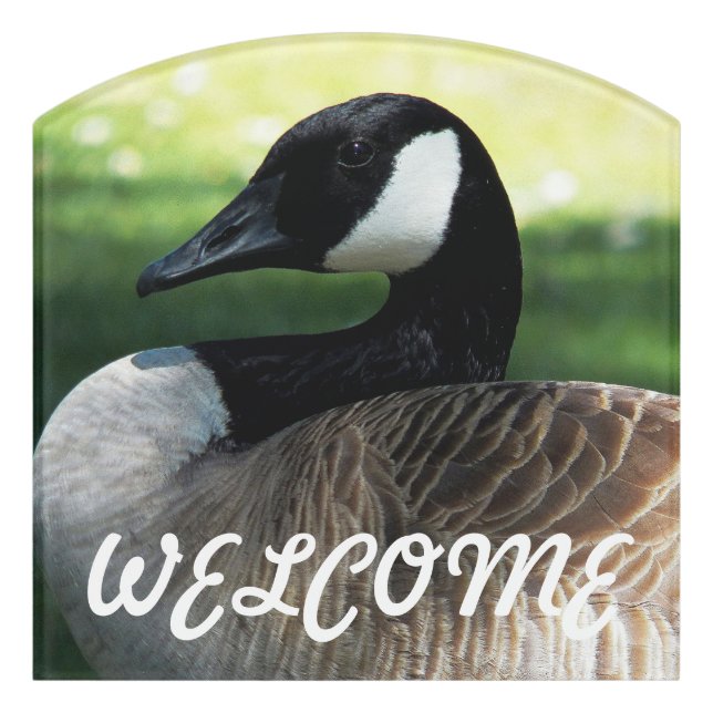 Canada Goose Wildlife Photo Welcome Door Sign (Contour Front)