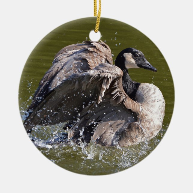 Canada Goose With Attitude Ceramic Ornament (Front)