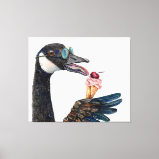 Canada Goose with Ice Cream Canvas Print