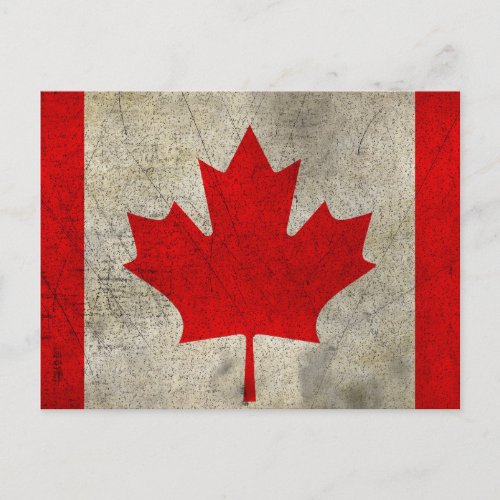Canada GRUNGE DISTRESSED VINTAGE Flag Postcard