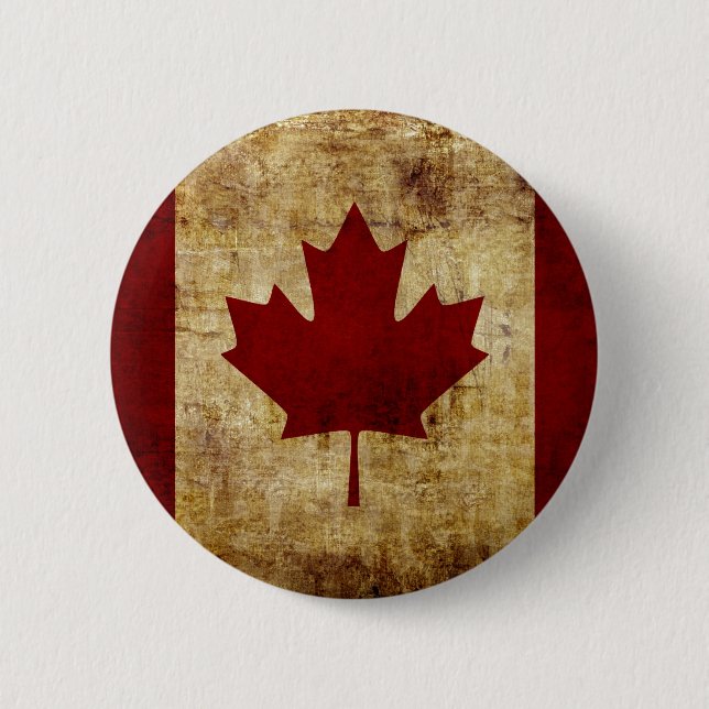 Canada / grunged Flag Button (Front)