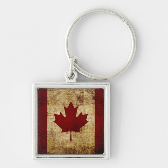 Canada / grunged Flag Keychain (Front)