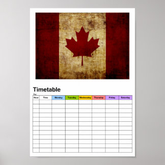 Canada/grunged flag / Timetable Poster