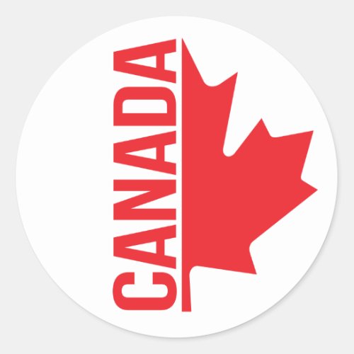 Canada half maple leaf red white stickers
