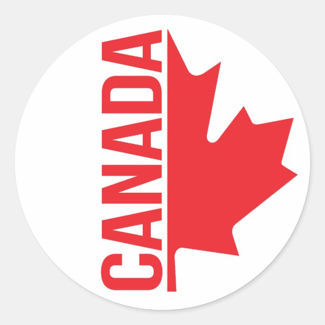 Canada half maple leaf red white stickers (Front)