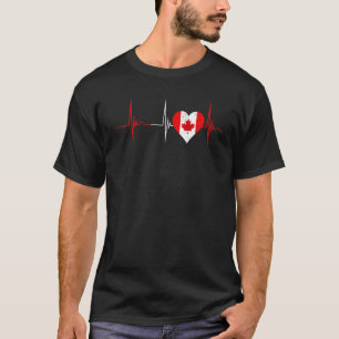 Canada Heart Canadian Heartbeat Ekg Pulse Canadian T-Shirt