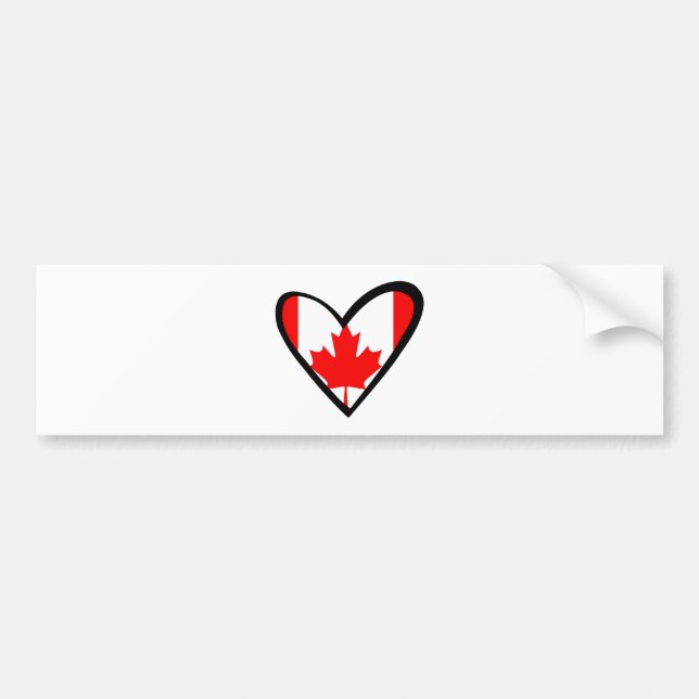 Canada heart Flag Bumper Sticker (Front)